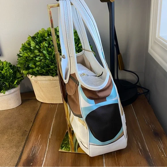 2006 Coach Y2K Scraf Print Ergo Turquoise Khaki Brown HTF - Picture 9 of 17